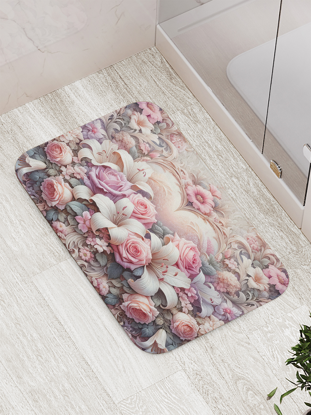 

Коврик для ванной и туалета мягкий JoyArty "Орнамент сердца", bath_430008