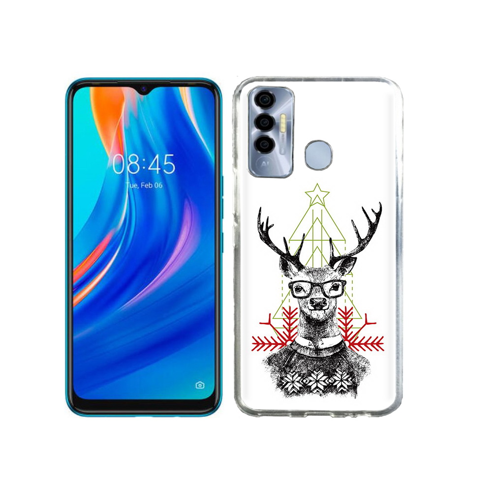 

Чехол MyPads Tocco для Tecno Spark 7P умный олень, Прозрачный, Tocco