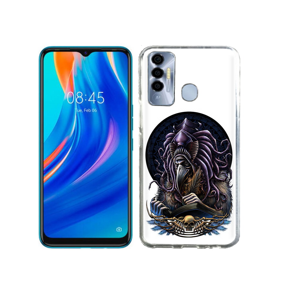 

Чехол MyPads Tocco для Tecno Spark 7P умный ворон, Прозрачный, Tocco