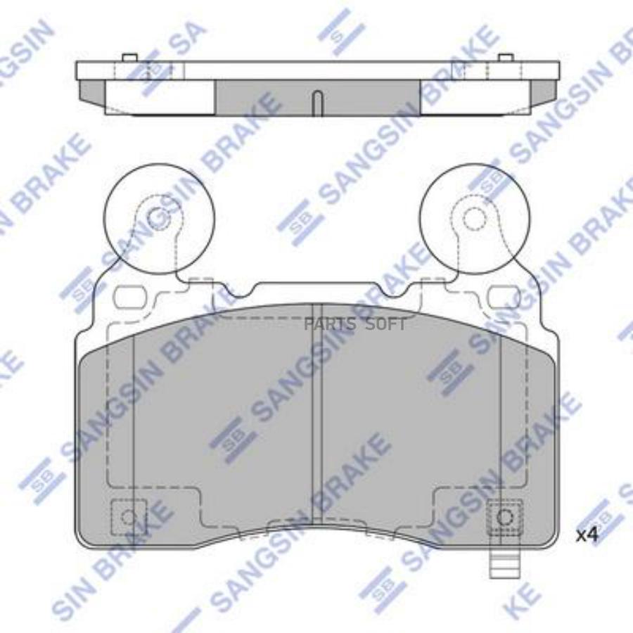 

Колодки тормозные CHEVROLET Camaro 6.2 Liter 10- перед. Sangsin brake SP4029