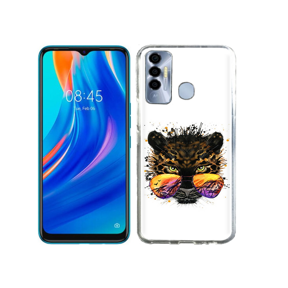 

Чехол MyPads Tocco для Tecno Spark 7P тропический леопард, Прозрачный, Tocco