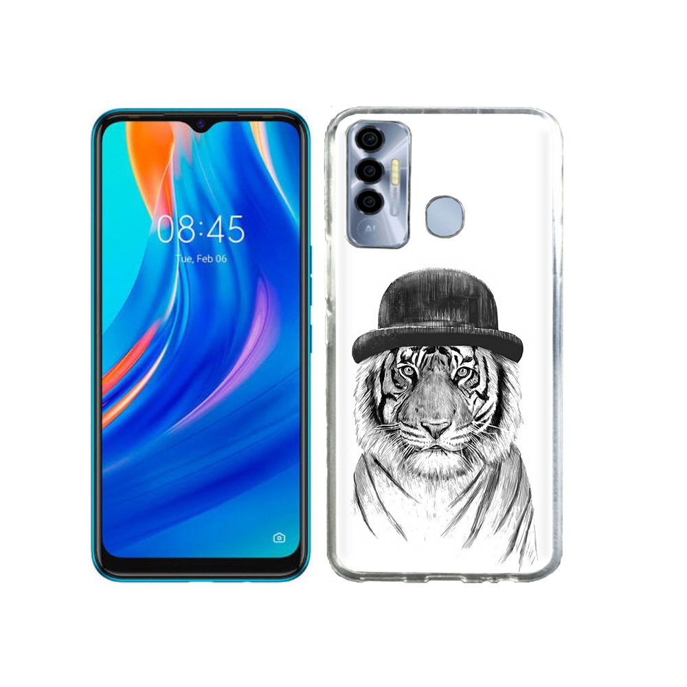 

Чехол MyPads Tocco для Tecno Spark 7P тигр британец, Прозрачный, Tocco
