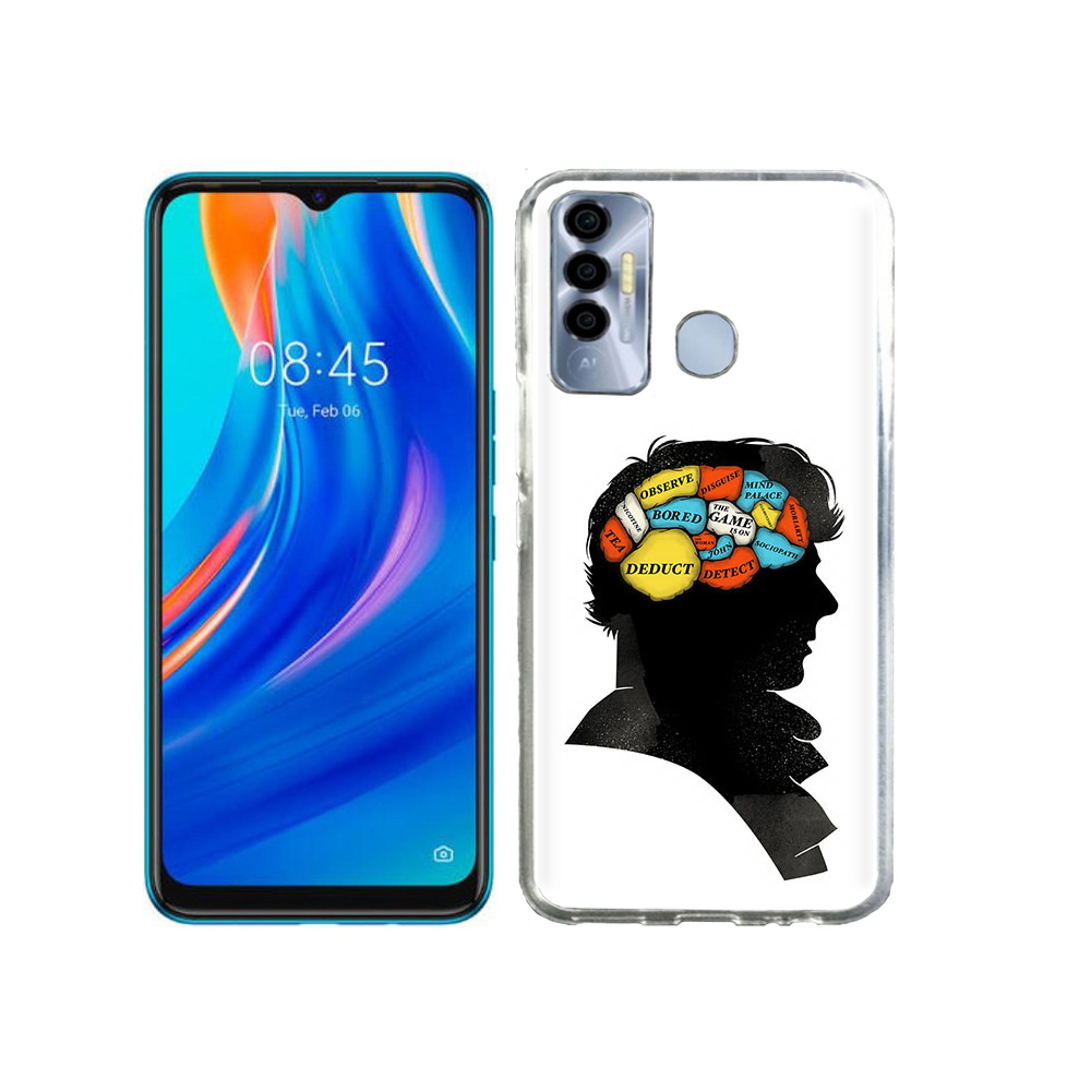

Чехол MyPads Tocco для Tecno Spark 7P темный рисунок, Прозрачный, Tocco