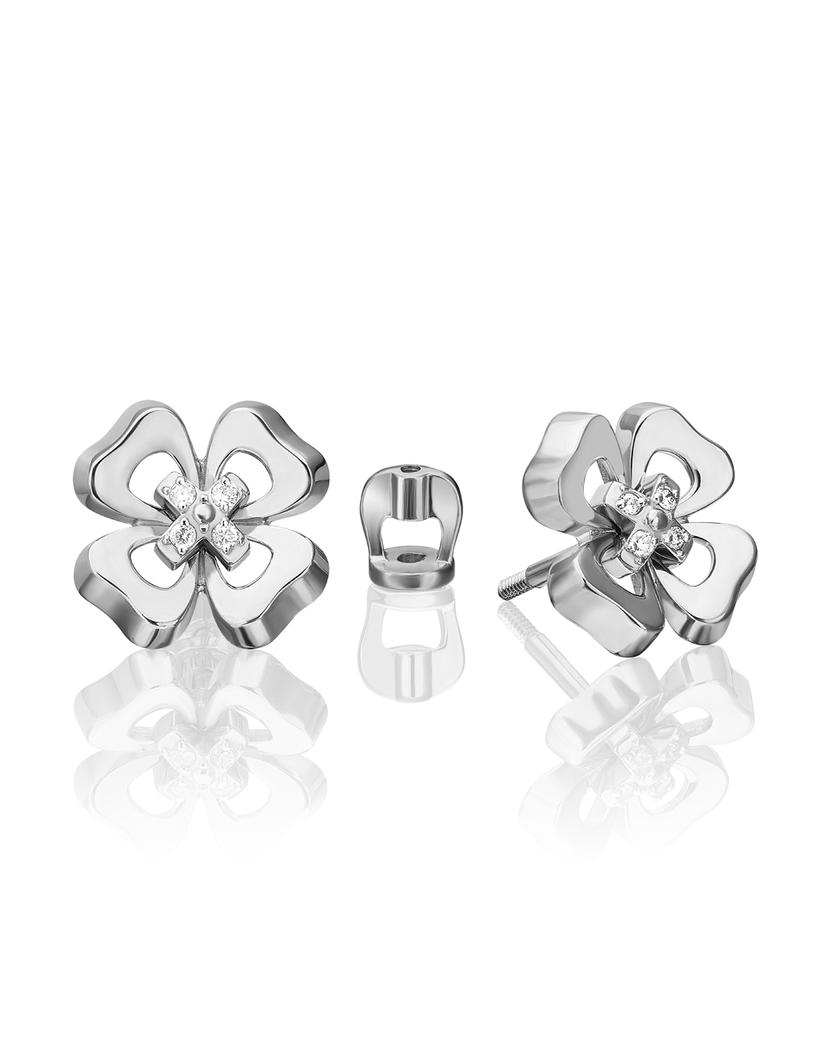 

Серьги пусеты из белого золота PLATINA jewelry 02-4814-00, бриллиант, 02-4814-00
