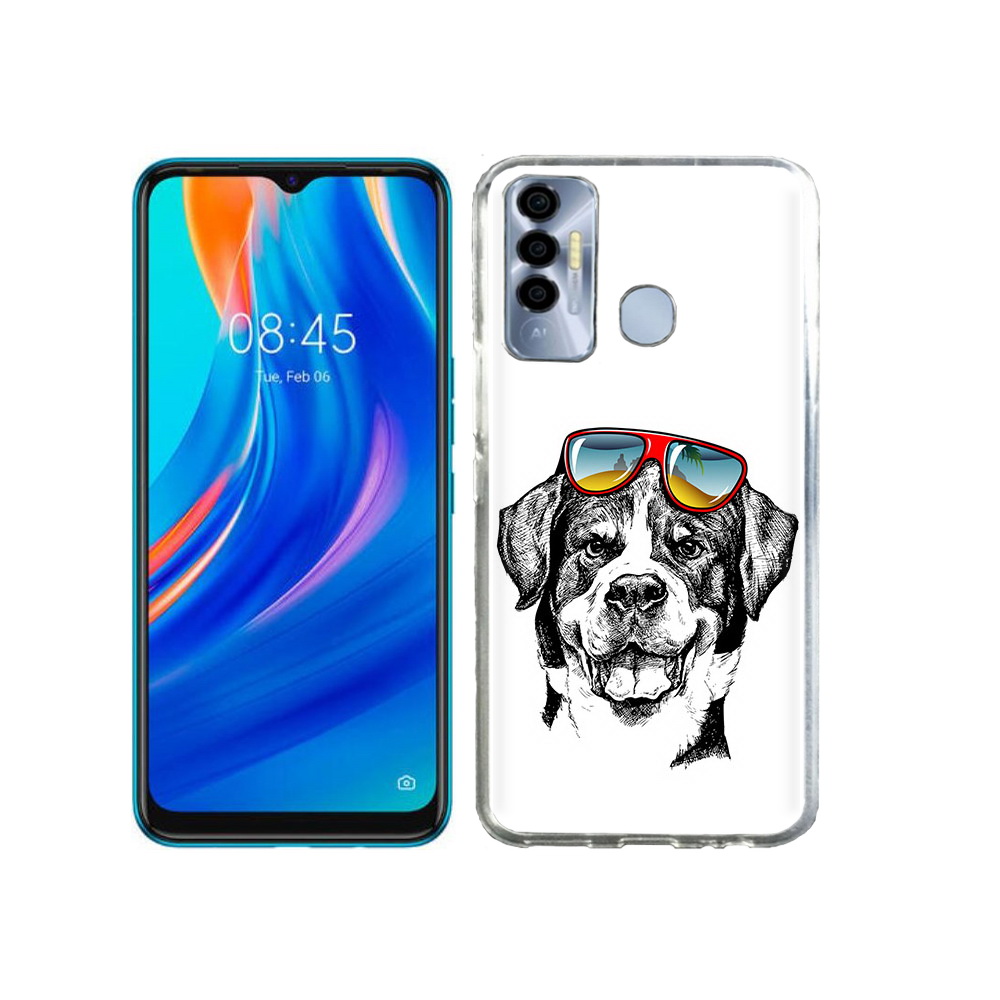 

Чехол MyPads Tocco для Tecno Spark 7P счастливая собака, Прозрачный, Tocco