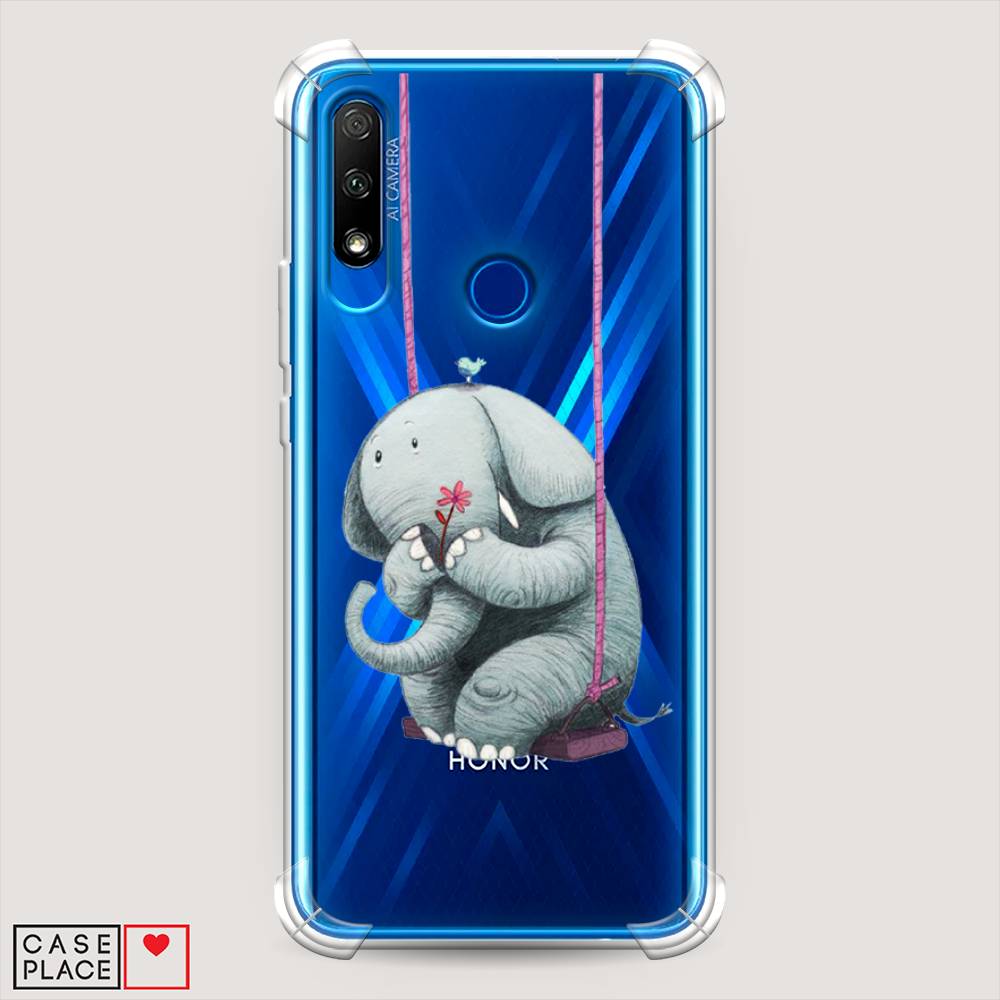

Чехол Awog на Honor 9X "Грустный слоник", Розовый, 69951-1
