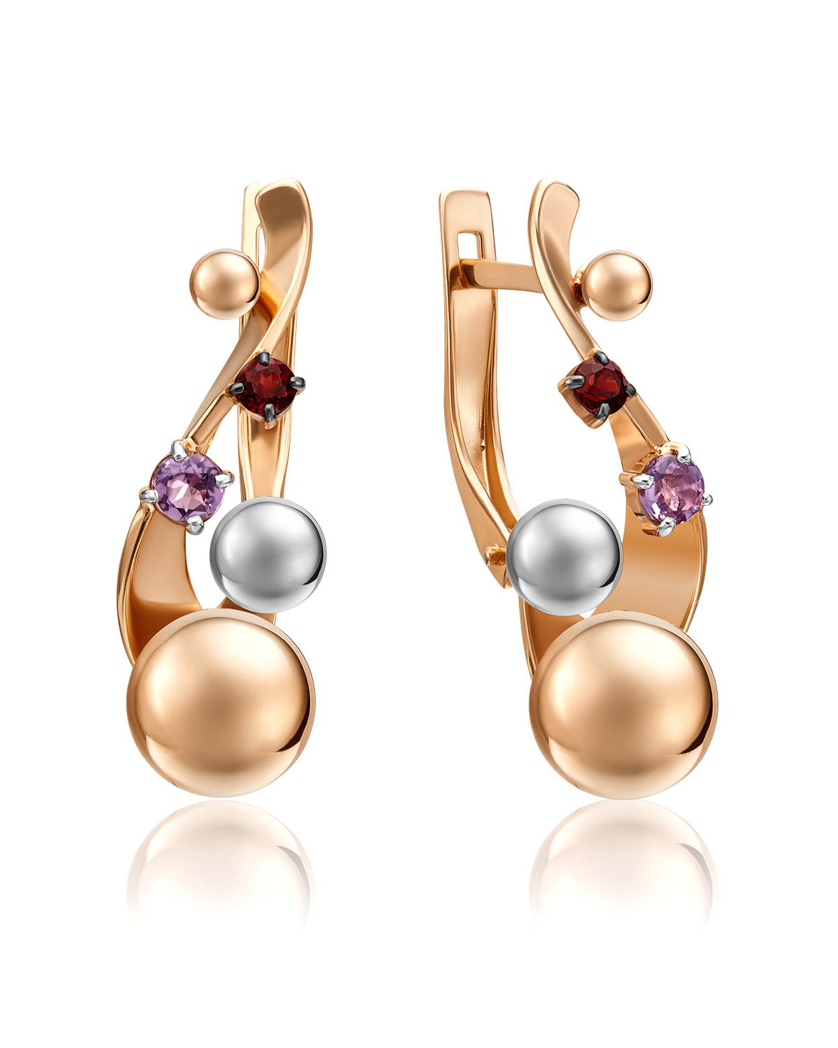 

Серьги из золота PLATINA jewelry 02-4771-00, аметист, 02-4771-00