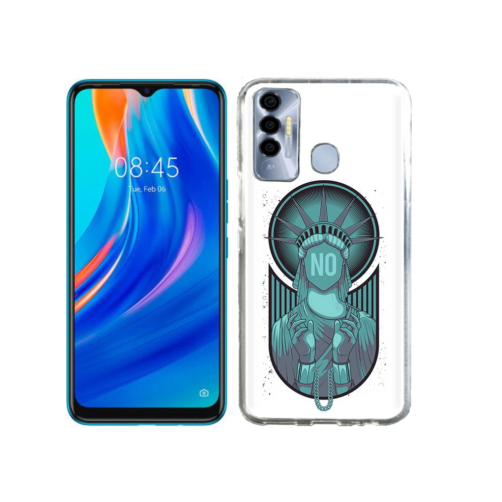 

Чехол MyPads Tocco для Tecno Spark 7P статуя свободы зеленый, Прозрачный, Tocco