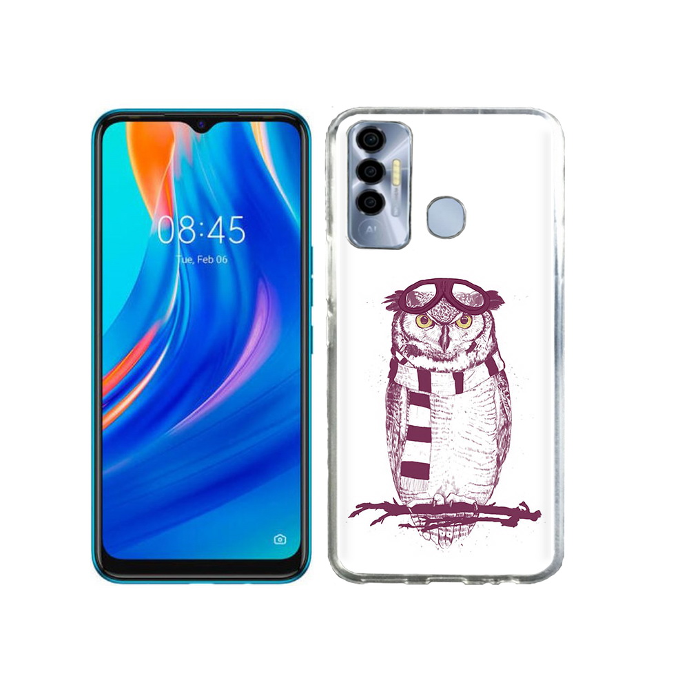

Чехол MyPads Tocco для Tecno Spark 7P сова-летчик, Прозрачный, Tocco