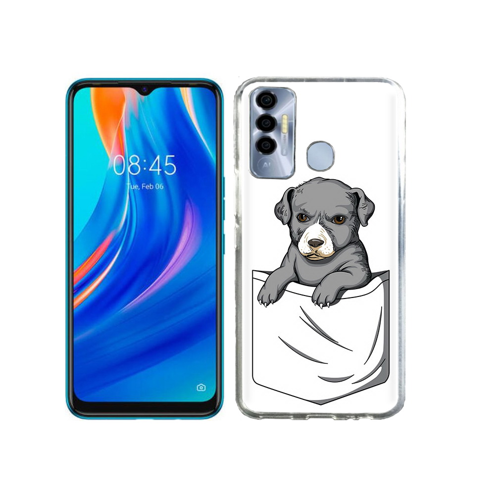 

Чехол MyPads Tocco для Tecno Spark 7P собачка в кармане, Прозрачный, Tocco
