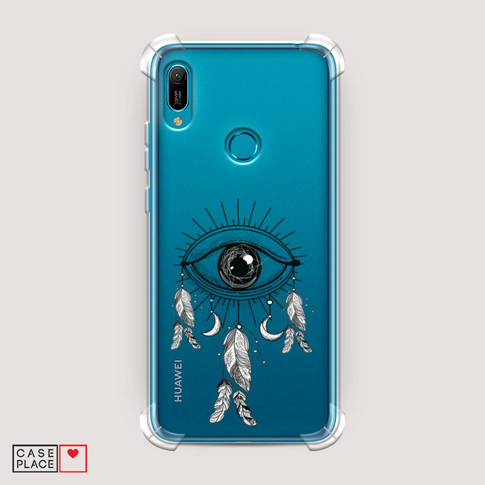

Чехол Awog на Huawei Y6 2019 "Всевидящее око-ловец снов", Серый, 68651-1