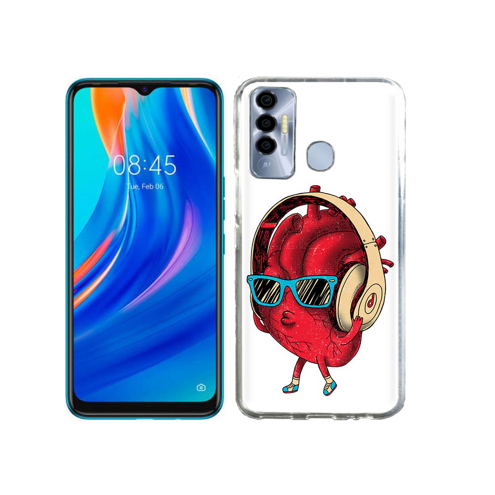 

Чехол MyPads Tocco для Tecno Spark 7P слушай сердце, Прозрачный, Tocco