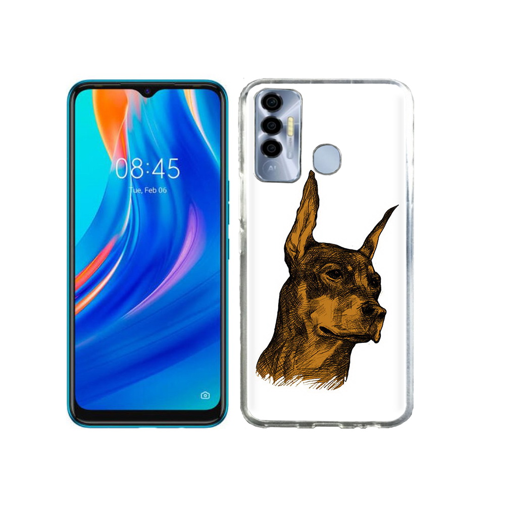 

Чехол MyPads Tocco для Tecno Spark 7P скетч доберман, Прозрачный, Tocco