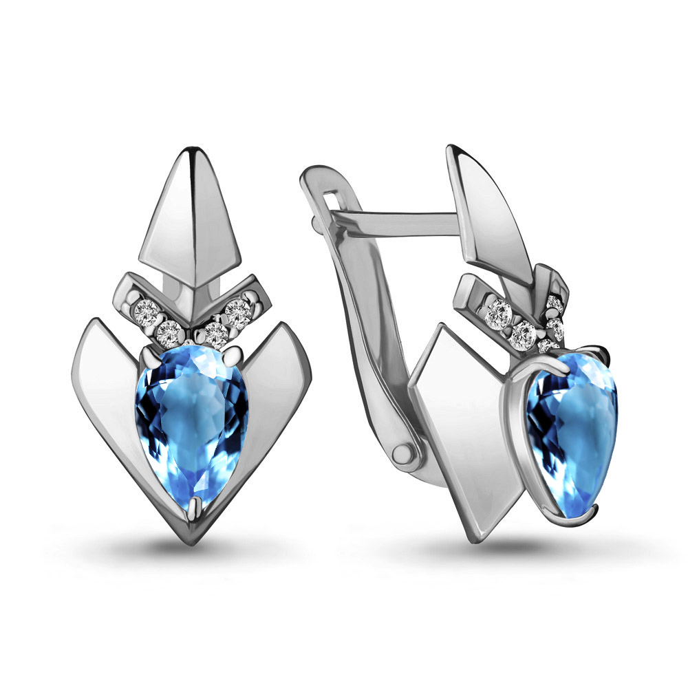 

Серьги из серебра с топазом Aquamarine 4460505А_925_р, 4460505А_925_р