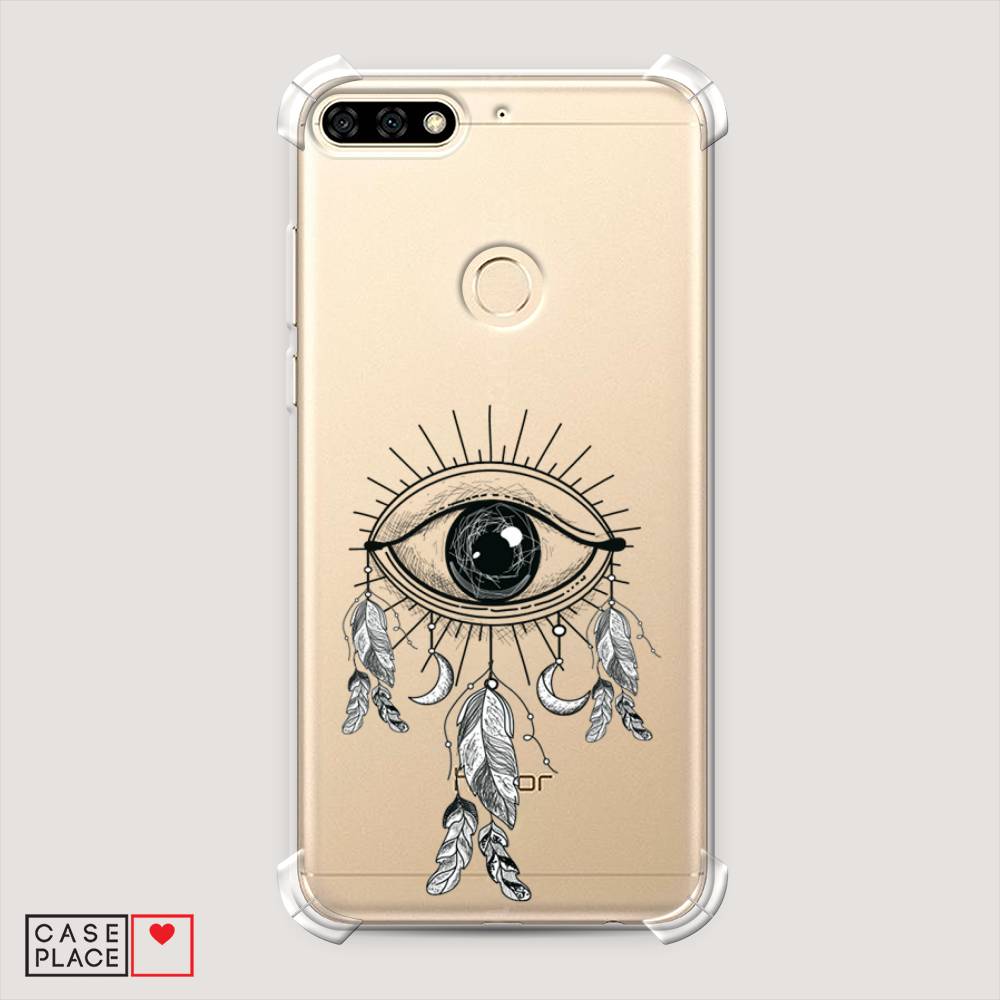 

Чехол Awog на Honor 7C "Всевидящее око-ловец снов", Серый, 64551-1