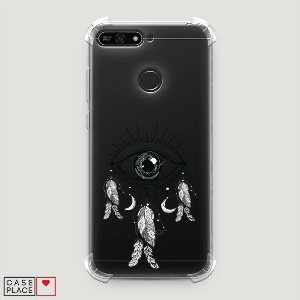 

Чехол Awog на Honor 7A Pro "Всевидящее око-ловец снов", Серый, 65451-1