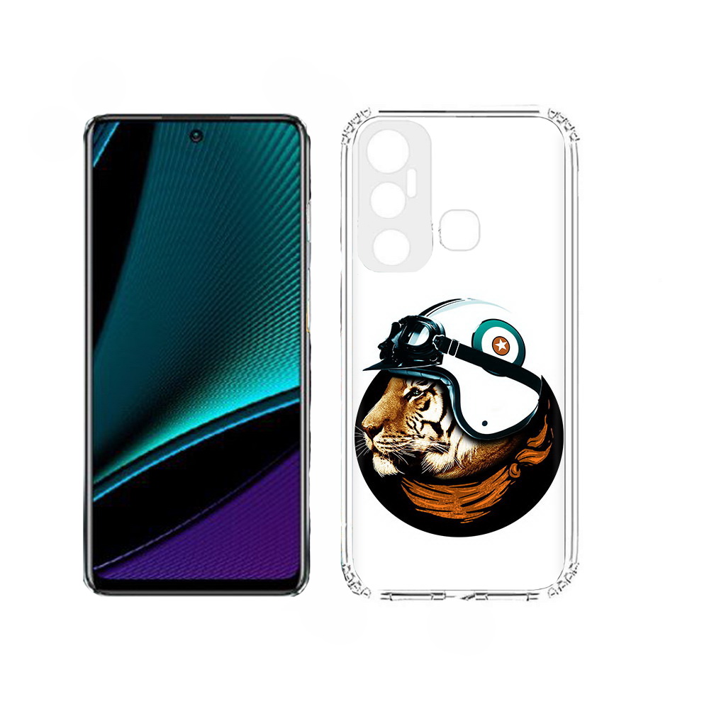 

Чехол MyPads Тигр в шлеме для Infinix Hot 11, Прозрачный, Tocco