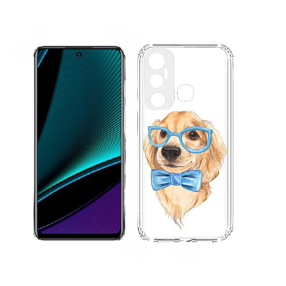 

Чехол MyPads Собака интеллигент для Infinix Hot 11, Прозрачный, Tocco