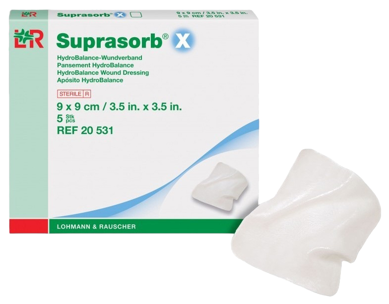 Повязка Супрасорб Х поддерживает гидробаланс раны 9х9см, 20531 (5 шт.ук в упаковке)