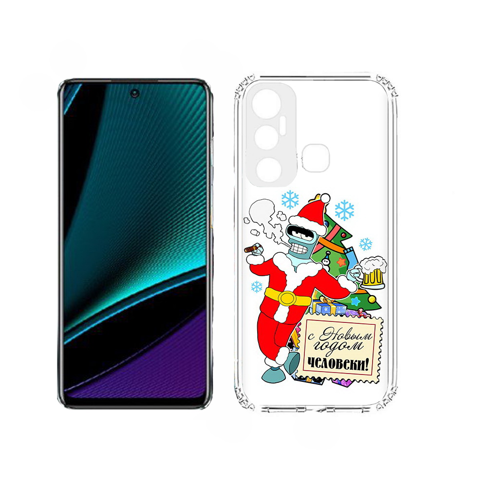 

Чехол MyPads С новым годом человеки для Infinix Hot 11, Прозрачный, Tocco