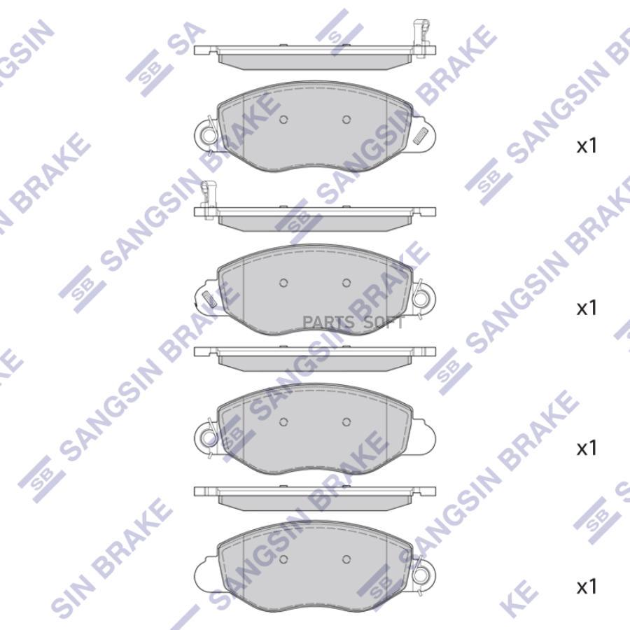 

Колодки передние FORD TRANSIT 00-06 SP4042 1шт SANGSIN BRAKE SP4042