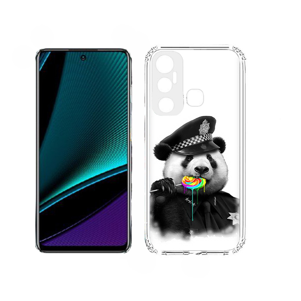 

Чехол MyPads Панда полиция для Infinix Hot 11, Прозрачный, Tocco