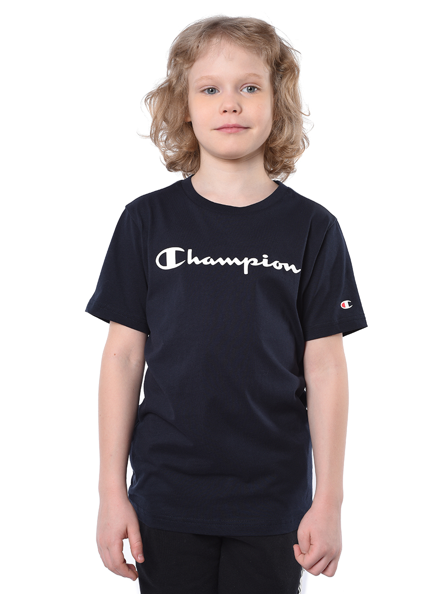 Футболка детская Champion Crewneck T-Shirt, синий, 128