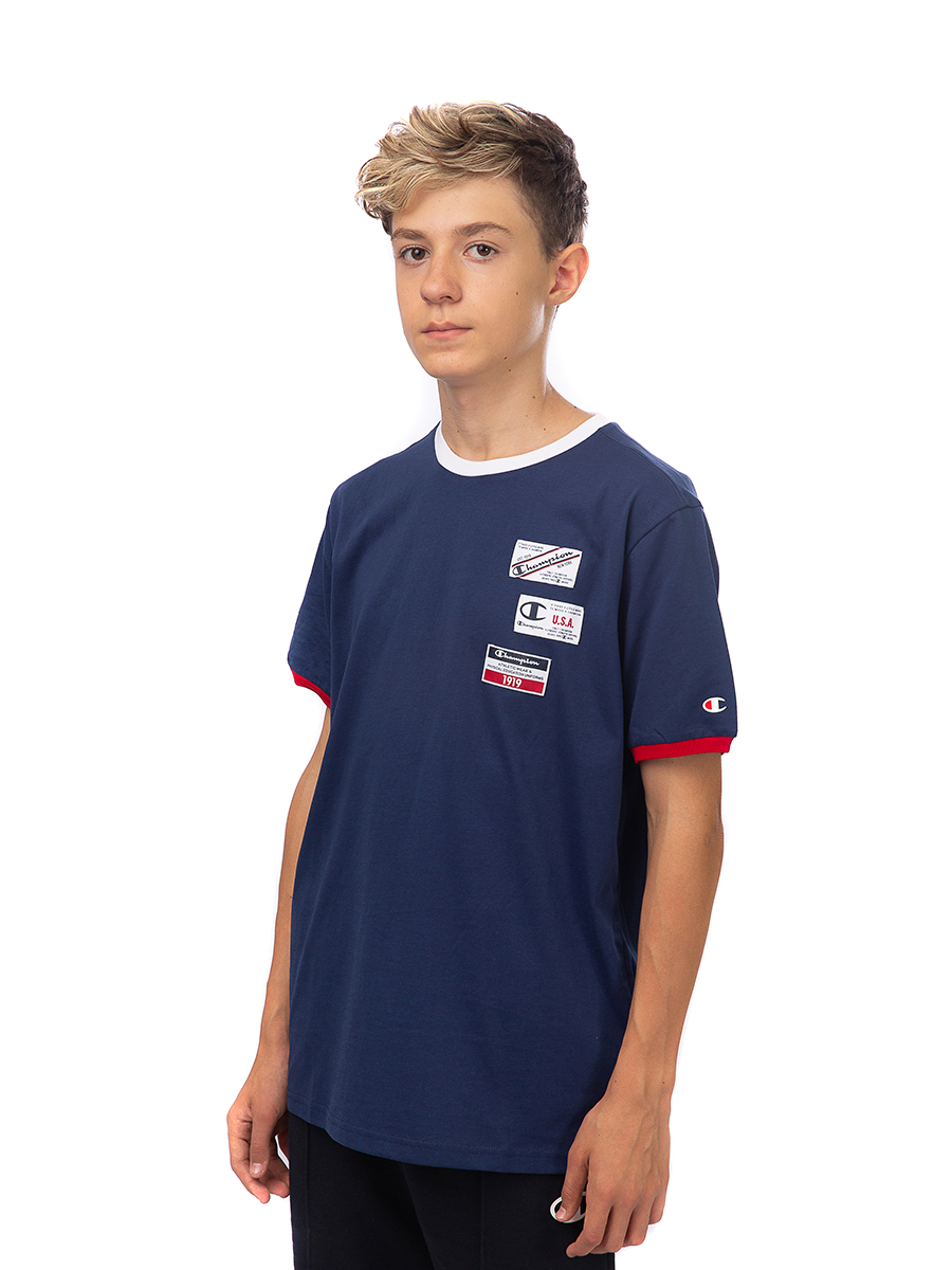 

Футболка детская Champion Crewneck T-Shirt, синий, 140, Crewneck T-Shirt
