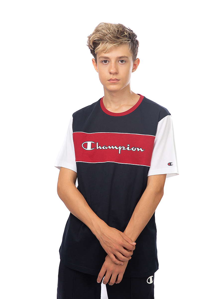 Футболка детская Champion Crewneck T-Shirt, синий, 170