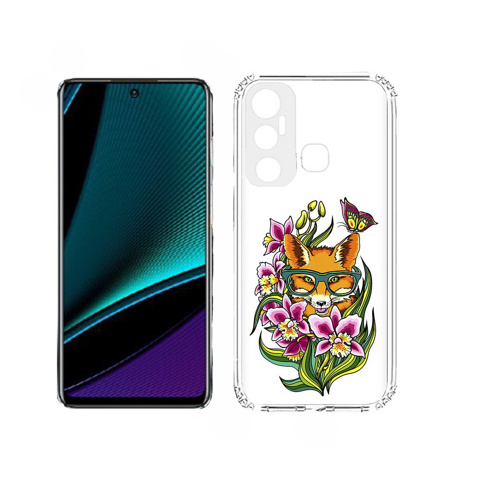 

Чехол MyPads Лиса в цветах для Infinix Hot 11, Прозрачный, Tocco