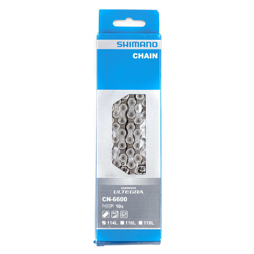 

Цепь Shimano Ultegra, 6600, 10ск, 114 зв., амп.пин (2шт), Серебристый