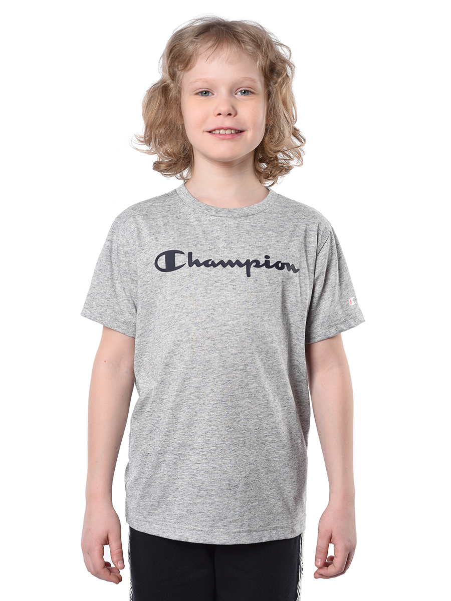 Футболка детская Champion Crewneck T-Shirt, серый, 164