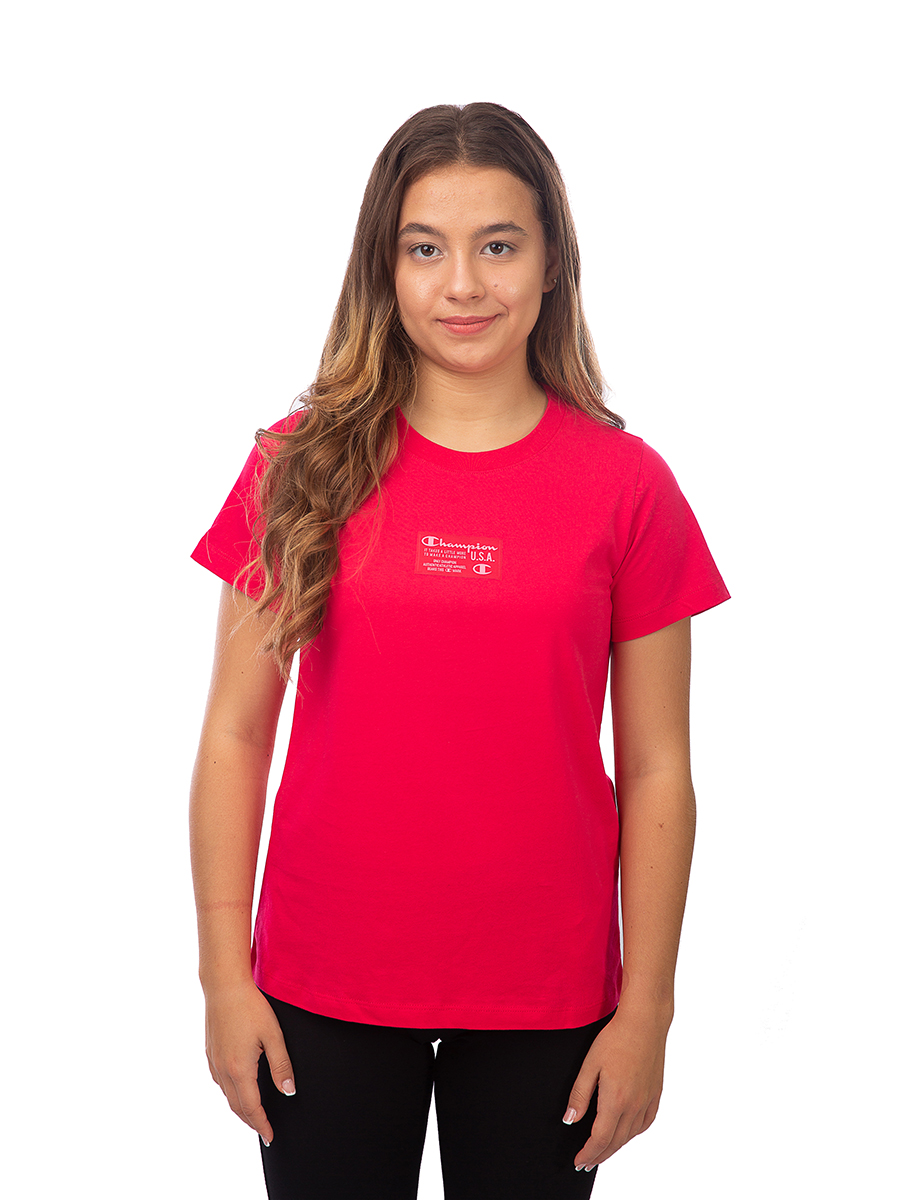 Футболка детская Champion Crewneck T-Shirt, розовый, 128
