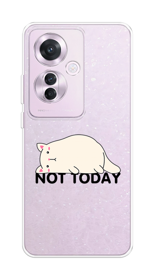 

Чехол на Oppo Reno 11F "Cat not today", Белый;розовый;черный, 2516650-1