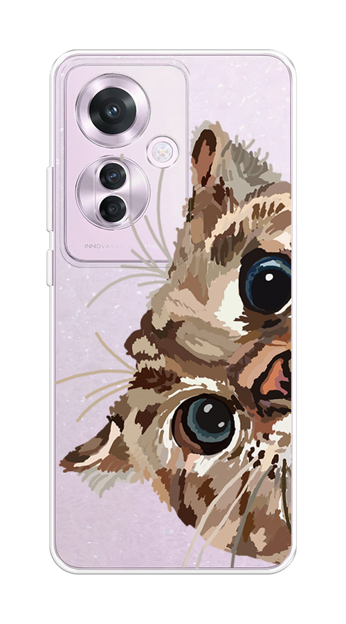 

Чехол на Oppo Reno 11F "Любопытный кот", Коричневый;синий;черный, 2516650-1