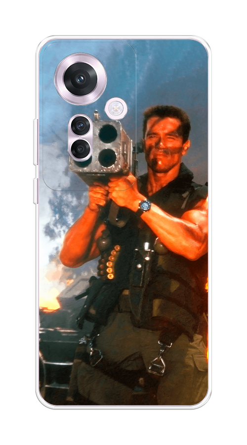 

Чехол на Oppo Reno 11F "Арнольд Шварцнеггер с базукой", Голубой;коричневый, 2516650-1