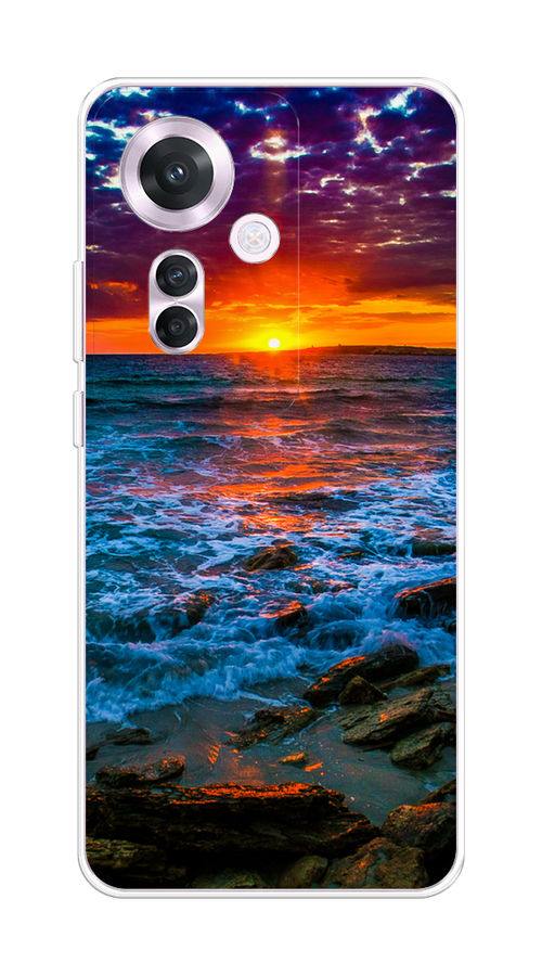 

Чехол на Oppo Reno 11F "Закат 1", Оранжевый;синий, 2516650-1