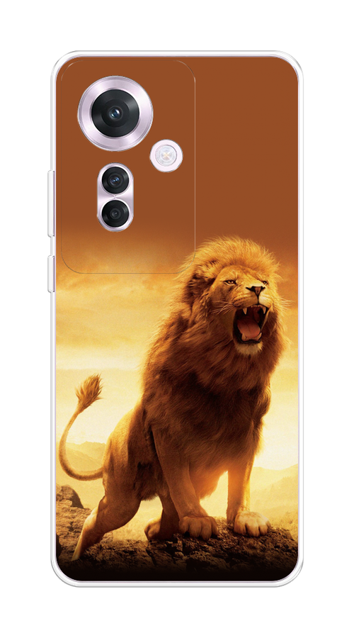 

Чехол на Oppo Reno 11F "Львиный рык", Коричневый;желтый;оранжевый, 2516650-1