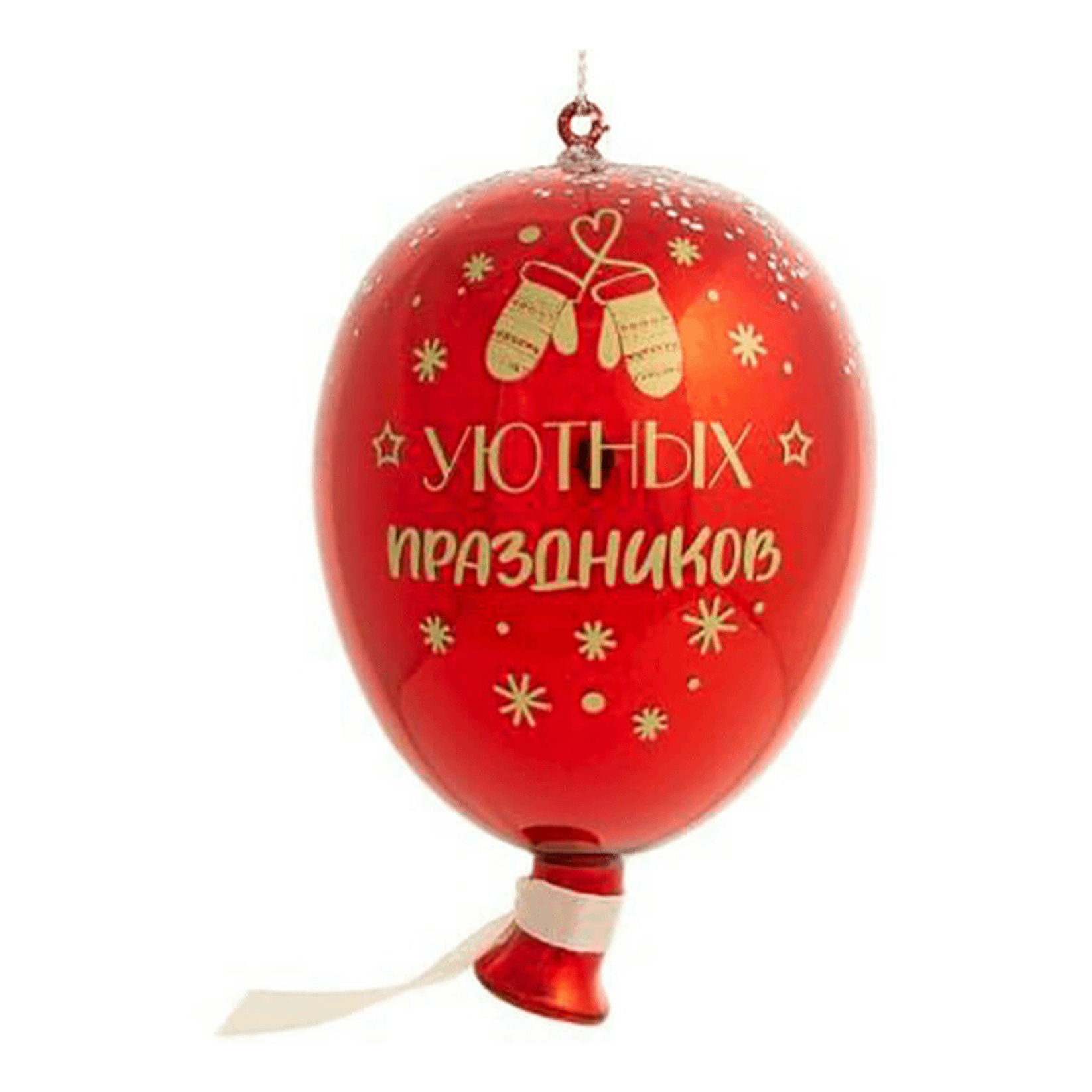 

Елочная игрушка Феникс Present шарик воздушный 10 см красный 1 шт., звезда