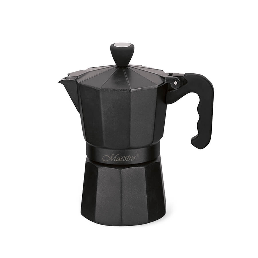 

Кофеварка гейзерная Maestro MR 1666 9 BLACK Espresso Moka, Черный, MR-1666-9-BLACK