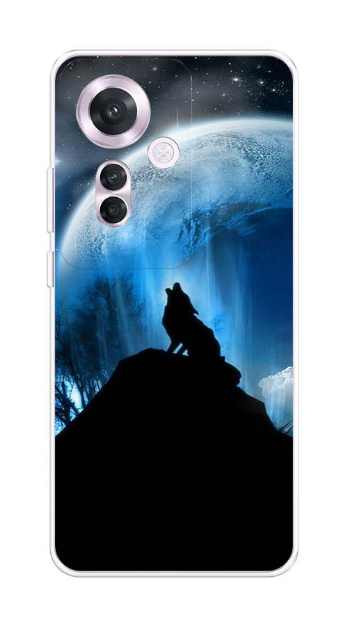 

Чехол на Oppo Reno 11F "Волк 2", Синий;черный;белый, 2516650-1
