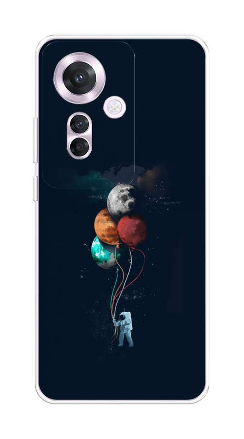 

Чехол на Oppo Reno 11F "Космонавт с шариками", Разноцветный, 2516650-1
