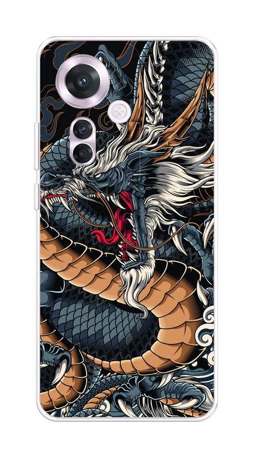 

Чехол на Oppo Reno 11F "Japanese Dragon", Коричневый;черный;синий, 2516650-1