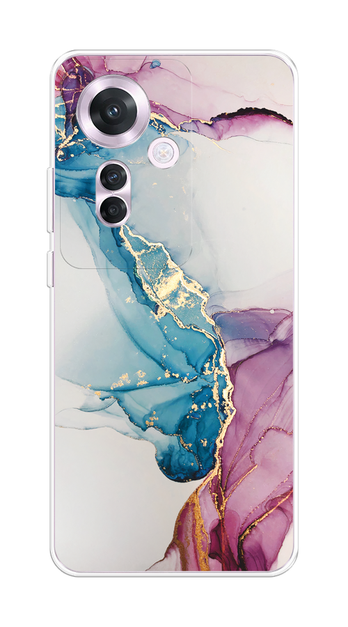 

Чехол на Oppo Reno 11F "Розовые разводы рисунок", Синий;розовый;золотистый, 2516650-1