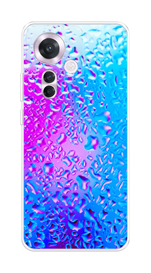 

Чехол на Oppo Reno 11F "Капли на стекле", Бирюзовый;розовый, 2516650-1