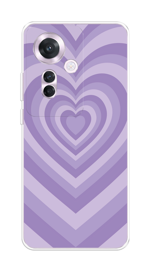 

Чехол на Oppo Reno 11F "Violet heart latte", Фиолетовый, 2516650-1