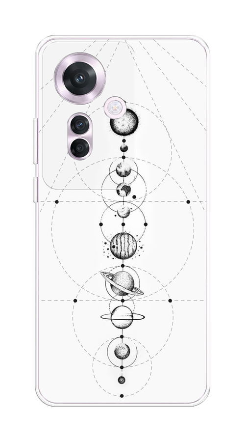 

Чехол на Oppo Reno 11F "Парад планет", Серый, 2516650-1