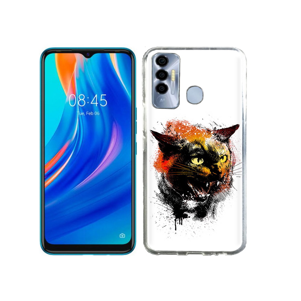 

Чехол MyPads Tocco для Tecno Spark 7P сиамский кот, Прозрачный, Tocco