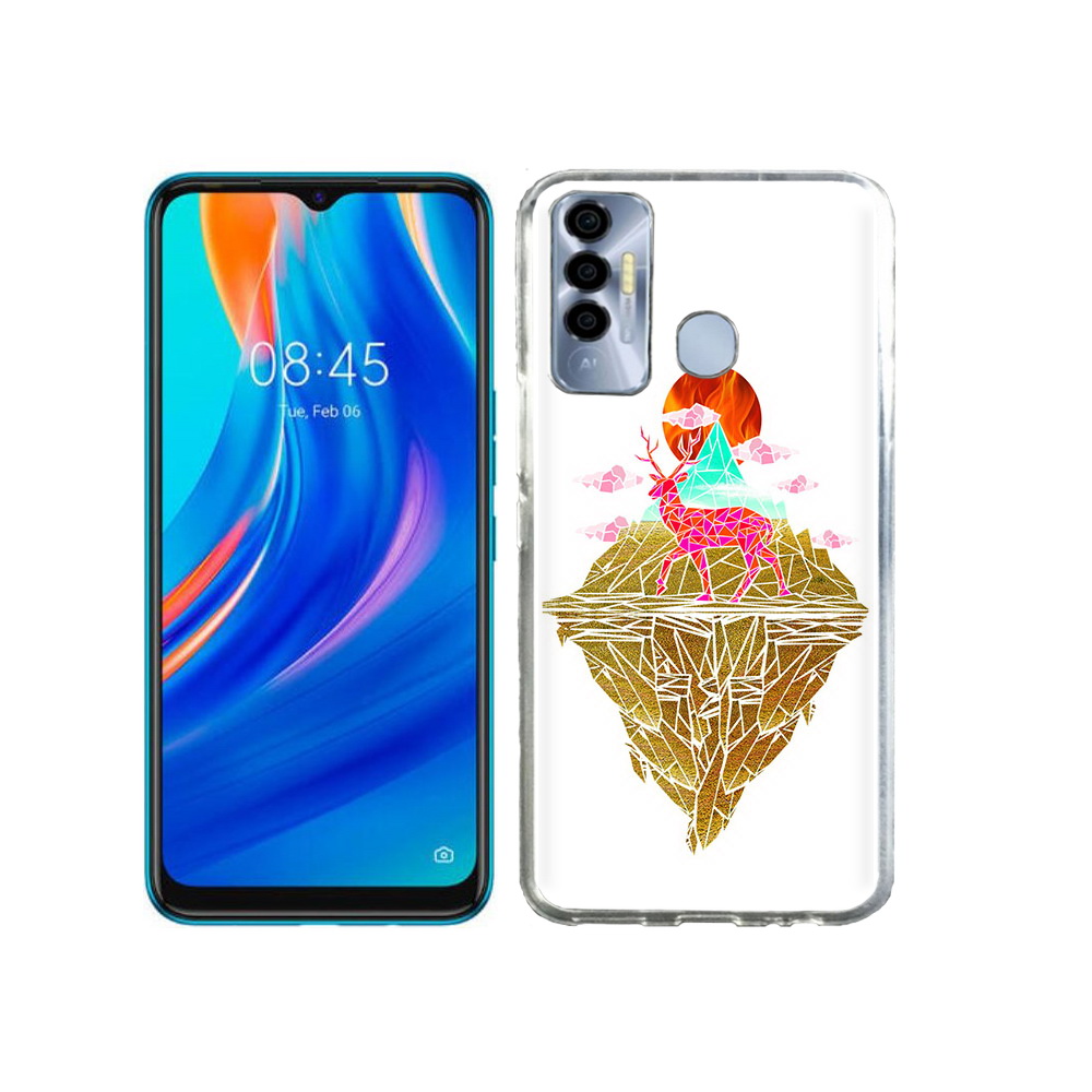 

Чехол MyPads Tocco для Tecno Spark 7P розовый олень абстракция, Прозрачный, Tocco