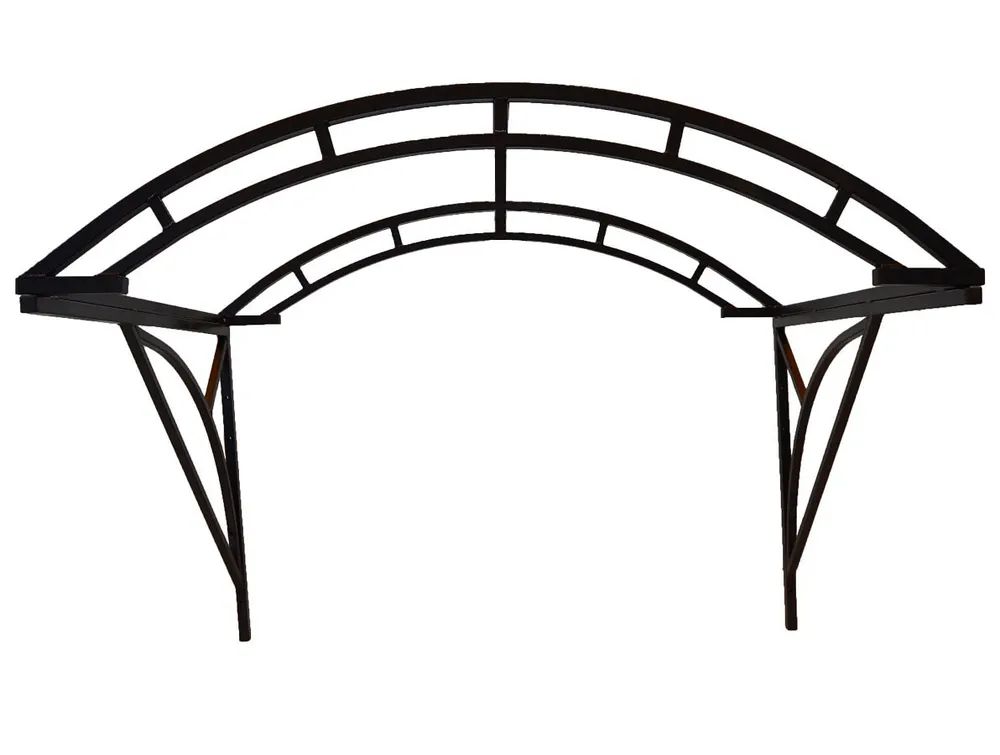 Козырек над крыльцом с двойной фермой арочный 1,2 метра